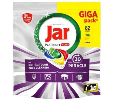 Jar Unsere 30 Minute Miracle Platinum Plus Geschirrspüler Kapseln 82pcs