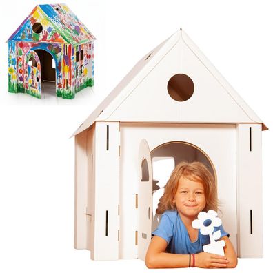 Haus aus Karton Calacasa Spielhaus Burg Kartonbausatz Pappe Calafant Spielzelt