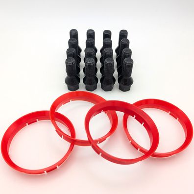 Borbet Felgen Anbausatz 5240 SW Radschrauben Zentrierringe Für FIAT 500 Abarth