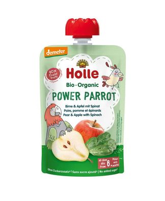 6x Holle Power Parrot - Birne & Apfel mit Spinat 100g