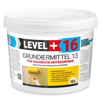 Grundiermittel 10L Konzentrat 1:3 unter Spachtelmassen, Gipskleber, Putze L+16