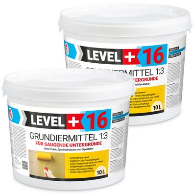 Grundiermittel 2x10L Konzentrat 1:3 unter Spachtelmassen, Gipskleber, Putze L+16
