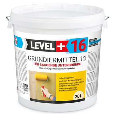 Grundiermittel 20L Konzentrat 1:3 unter Spachtelmassen, Gipskleber, Putze L+16