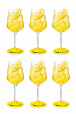 Limoncè Spritz Gläser 6er Set – Aperitifgläser / Spritzgläser mit gelbem Fuß