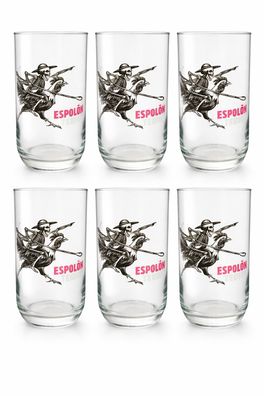 Espolòn Tequila Gläser 6er Set – Original Longdrinkgläser mit Espolòn Motiv