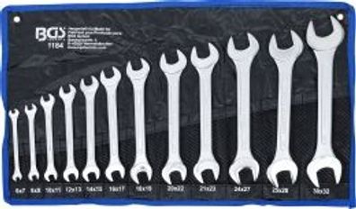 BGS technic - Doppel-Maulschlüssel-Satz | SW 6 x 7 - 30 x 32 mm | 12-tlg