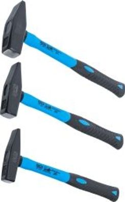 BGS technic - Schlosserhammer-Satz | Fiberglasstiel | DIN 1041 | 300 / 500 / 800