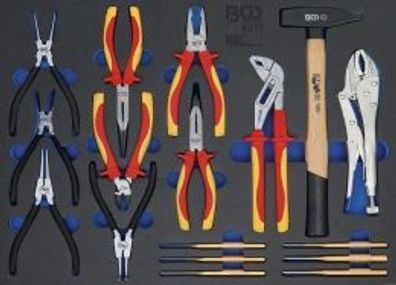 BGS technic - Werkstattwageneinlage 3/3: Zangen-, Splintentreiber-Satz, Hammer |