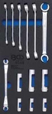 BGS technic - Werkstattwageneinlage 1/3: Offene Ringschlüssel und Spezial-Einsät