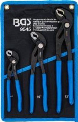 BGS technic - Wasserpumpenzangen-Satz | arretierbar | 175 / 240 / 300 mm | 3-tlg