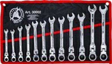 BGS Do it yourself - Ratschenring-Maulschlüssel-Satz | flexible Köpfe | SW 8 - 1