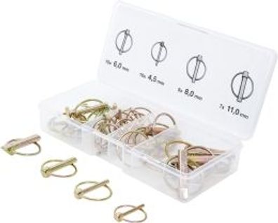 BGS Do it yourself - Klappsplinte-Sortiment | Bolzen-Ø 4,5 - 11 mm | 32-tlg