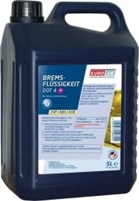 Eurolub - Bremsfléssigkeit DOT4+ - 5 Liter