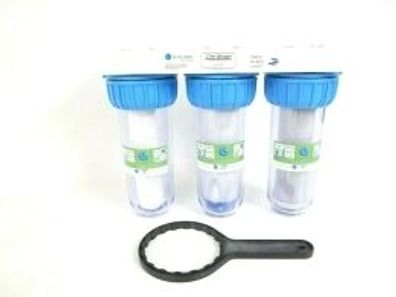 10 Wasserfilter Vorfilter System fér Hauswasseranlage Brunnen 4000 L/h - 3-Fach