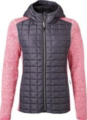 Strickfleecejacke LIGHT-PINK/ANTHRACITE-MELANGE GR. XL