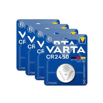 4x Varta Knopfzellen Lithium Batterien CR 2450 CR2450 3V Blister