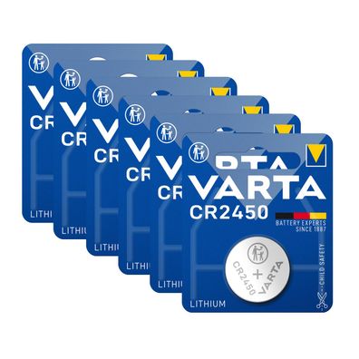 6x Varta Knopfzellen Lithium Batterien CR 2450 CR2450 3V Blister