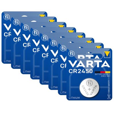 8x Varta Knopfzellen Lithium Batterien CR 2450 CR2450 3V Blister