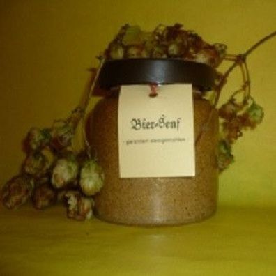 Bier Senf 270ml Thüringen - Schwarzbier - rustikaler Tontopf