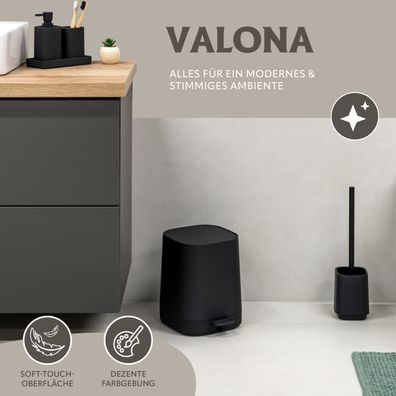 eluno Bad-Accessoires Set VALONA 2tlg. Soft-Touch aus Kunststoff