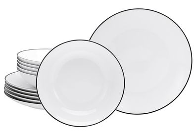 Creatable Tafelservice "Black Line" 12-teilig 701730