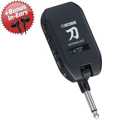 Boss Kopfhörer-Verstärker Katana GO Amp Plug + Bonus In-Ear Kopfhörer