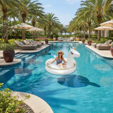 Einhorn Pool Spielzeug Schwimmtier Aufblasbar Badetier