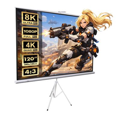 Mobile Leinwand Beamerleinwand Projektor Heimkino Stativ 120" 4:3 240x180cm