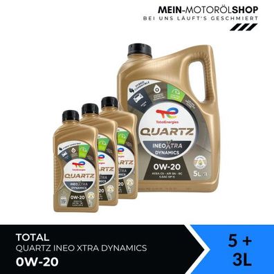 Total Quartz Ineo Xtra Dynamics 0W-20 5 + 3 Liter