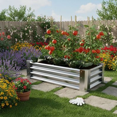 Hochbeet Stahl Silber S