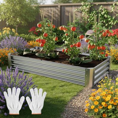 Hochbeet Stahl Silber M