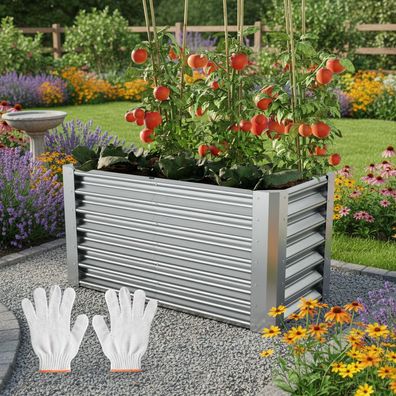 Hochbeet Stahl Silber L