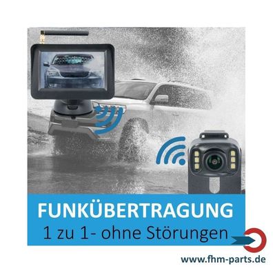 VSG24 4,3“ Funk Rückfahrkamera Set PKW KFZ kabellos Nummernschildkamera