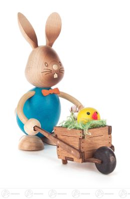 Hase "Stupsi" mit Schubkarre H=x Tiefe 13 cmx16 cm NEU Osterhase Osterdeko