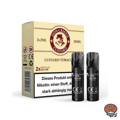 Don Cristo POD Custard Tobacco 20mg/ml Nikotin à 2 Pods