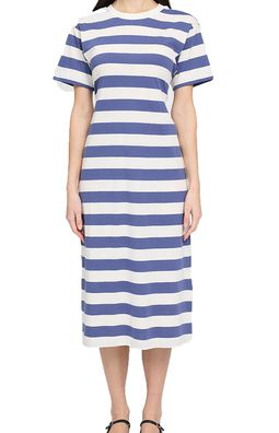 MAZINE Kleid Bold Striped Jersey blue indigo/offwhite