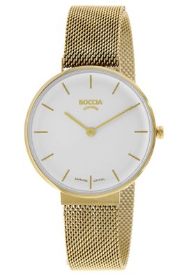 Boccia Damenuhr Titan mit Saphirglas Goldfarben 3327-10