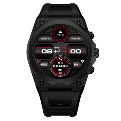 Police Herren-Smartwatch My. Avatar 2.0 Schwarz/Rot PEIUN0003X2