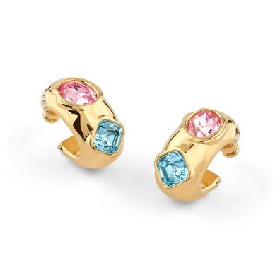 Guess Schmuck Damen-Ohrringe Multi Crystals J Creolen Goldfarben JUBE05316JWYGMCT/U