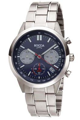 Boccia Herrenuhr Solar Chronograph Titan Blau 3737-02