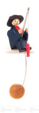 Spielzeug Schaukelfigur Angler H=ca 9 cm NEU Erzgebirge Wippfigur Pendelfigur
