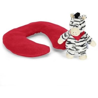 Nackenstütze Zebra aus Nicki und Flauschstoff - stützend, weich und unterhaltsam. Ste