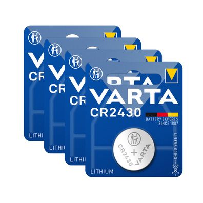 4x Varta Knopfzellen Lithium Batterien CR 2430 CR2430 3V Blister
