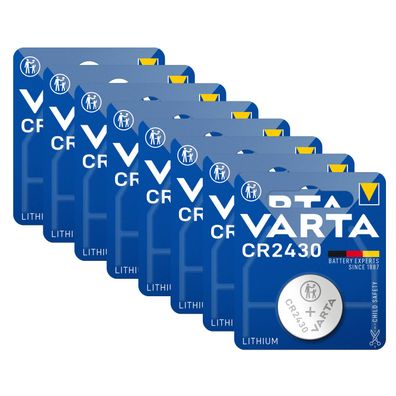 8x Varta Knopfzellen Lithium Batterien CR 2430 CR2430 3V Blister