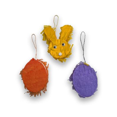 3er Set Mini Pinata zum Aufhängen Mini-Pinatas hangers Hase Ostern Deko NEU