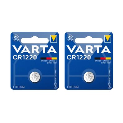 2x Varta Knopfzelle Lithium CR1220 3V Batterie 1er Blister CR 1220 DL1220