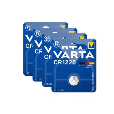 4x Varta Knopfzelle Lithium CR1220 3V Batterie 1er Blister CR 1220 DL1220