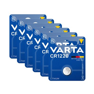 6x Varta Knopfzelle Lithium CR1220 3V Batterie 1er Blister CR 1220 DL1220
