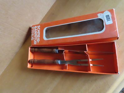 Schneidgarnitur 2 Teilig Rustikaler HolzGriff Tranchierbesteck