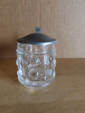 mini Bierkrug Schnapsglas mit Metall Deckel Original BMF ca. 5,5 cm H